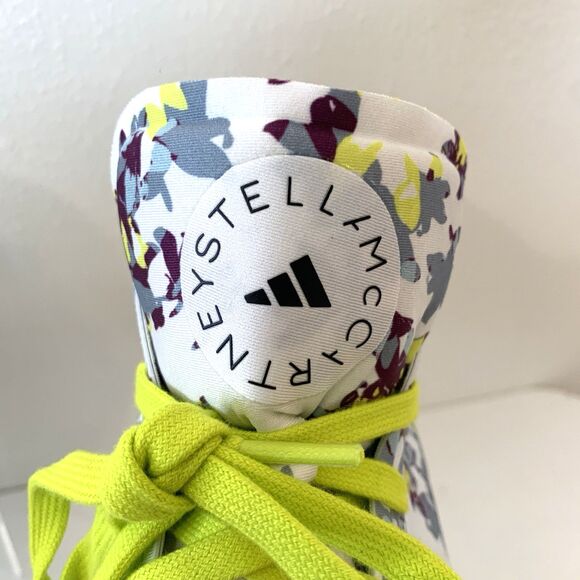 Adidas Stella McCartney White ASMC Treino Mid Cut Floral Print Shoes Women's 8.5 - Picture 7 of 9